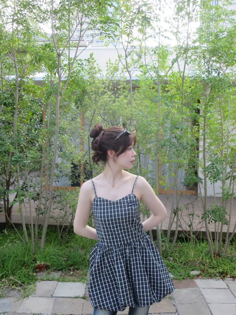 check balloon cami one-piece