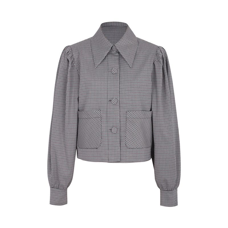 BONNIE PUFF CHECK JACKET_GRAY (EEOO1JKR02W)