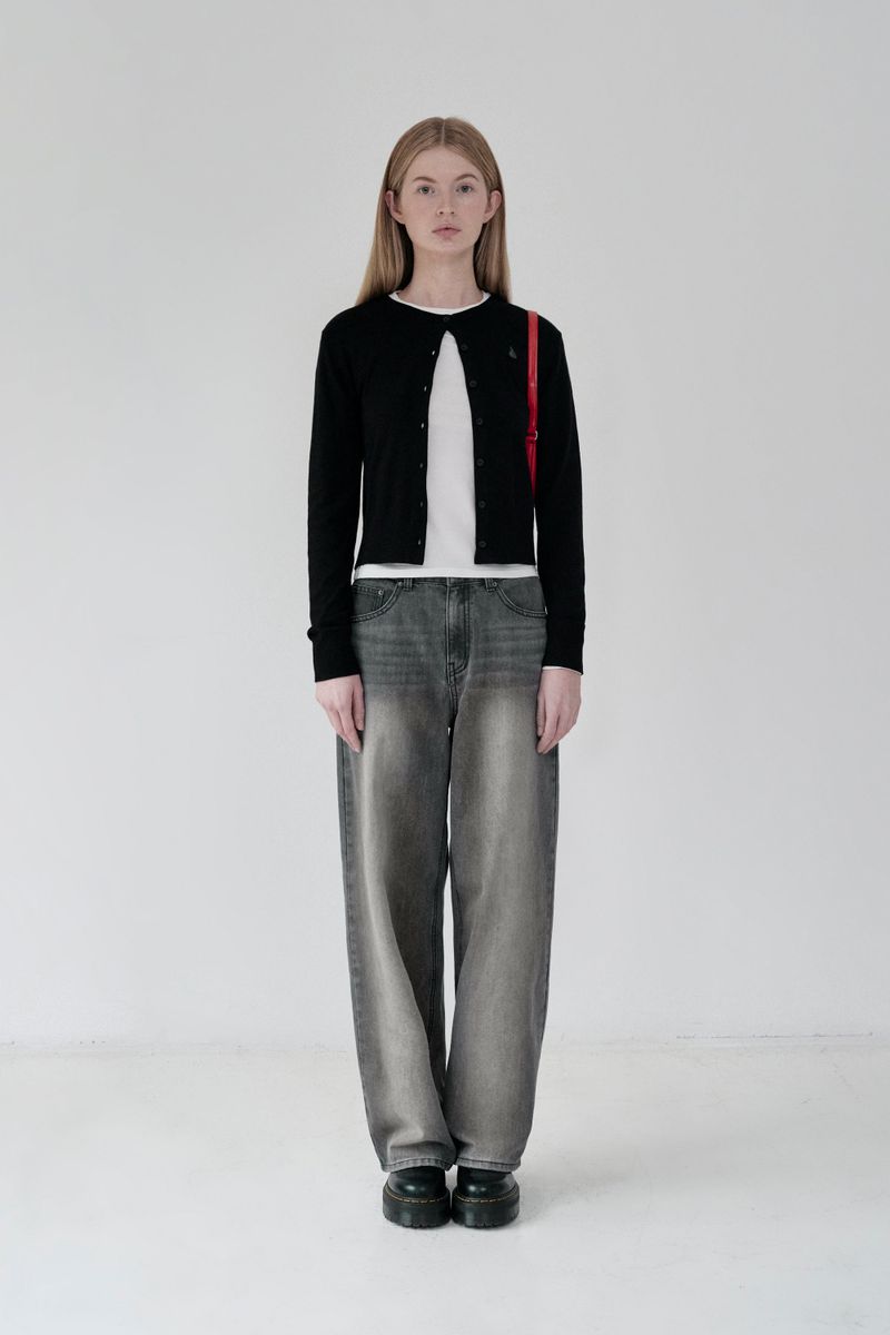 KIRSH PLAIN SOFT TOUCH CARDIGAN [BLACK]