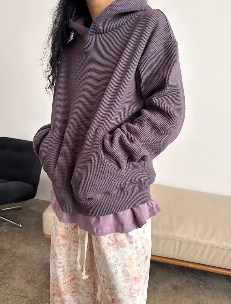 waffle crop hoodie