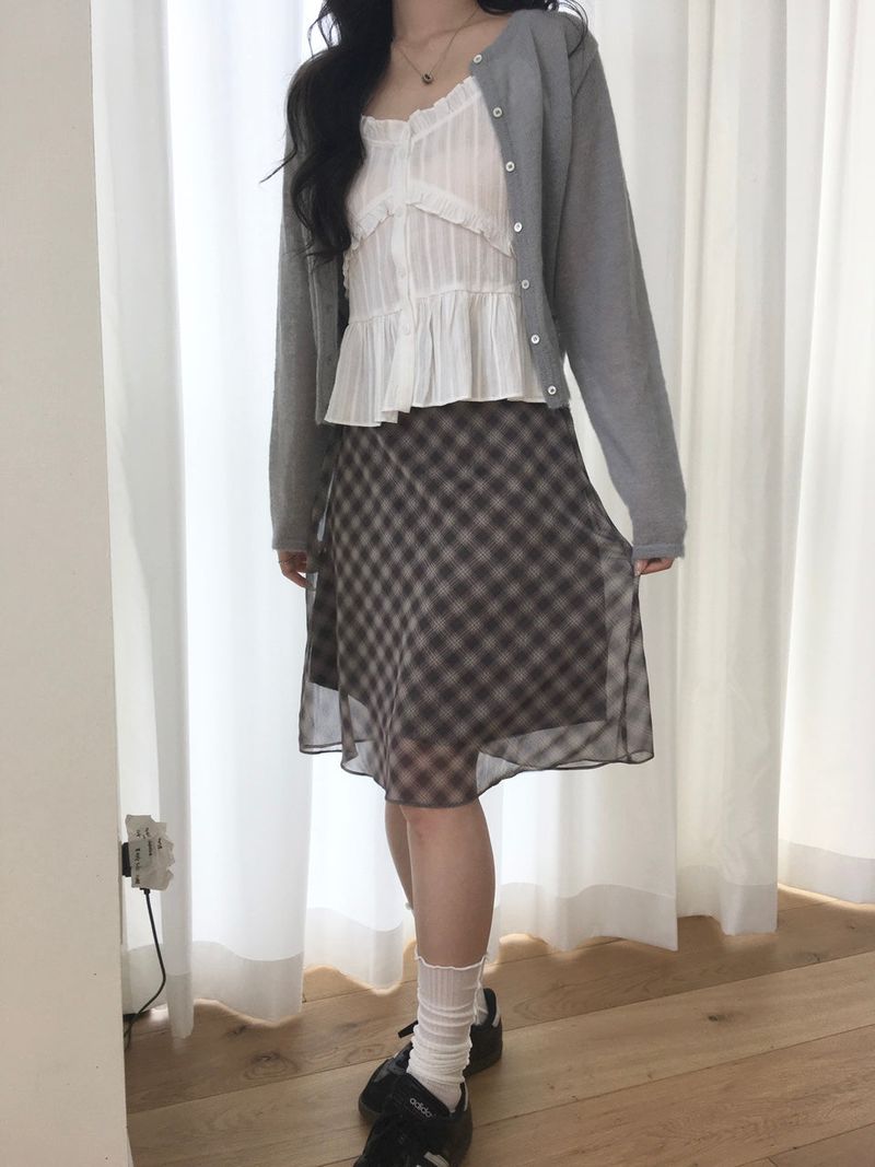Plaid Midi Skirt