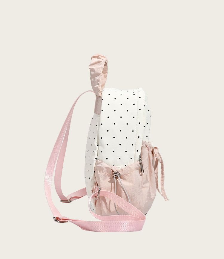 Ribbon Polka Dot Canvas Backpack – Cute College & Commuter Bag