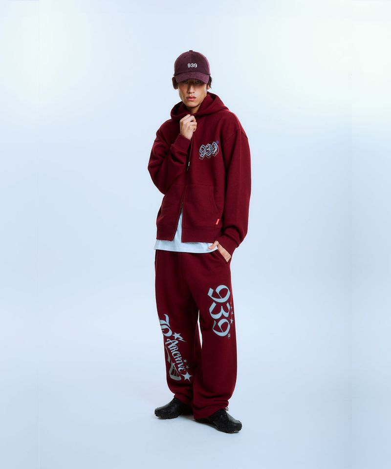 UNDEFEATED HOOD ZIP-UP (BURGUNDY)