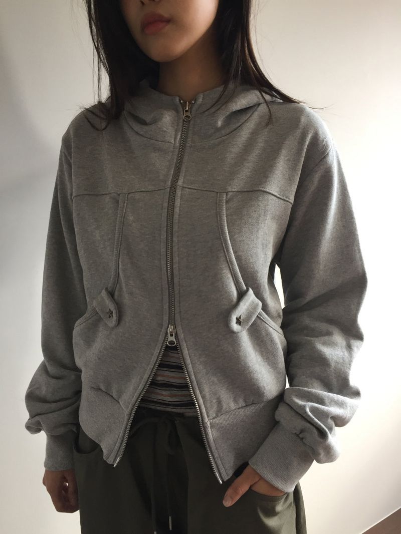 Utah Studded Hooded Zip-Up (3color) 