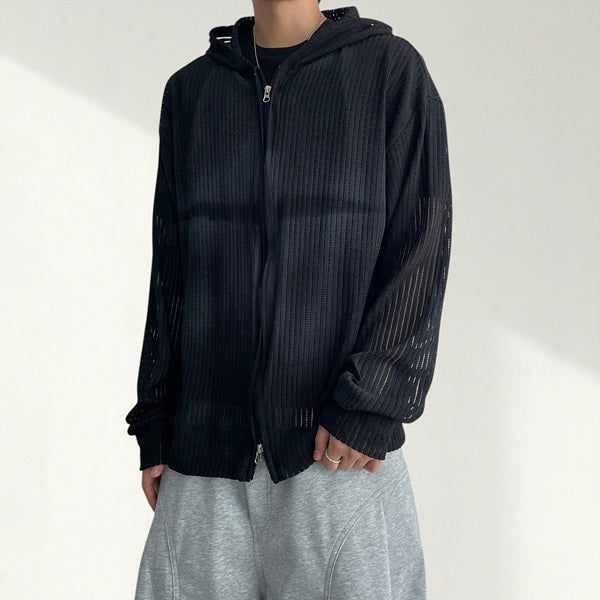 Cross Cooling Mesh Hooded Zip-Up (3 colors)