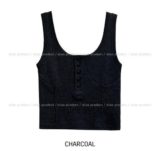 Windy Bret Button Ribbed Sleeveless