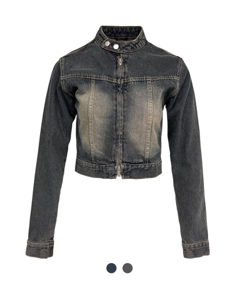 Cozy&Kitsch（コージーアンドキッチ）の「Hepto Washed Denim Zip-up Jacket（Jackets/Outerwear）」