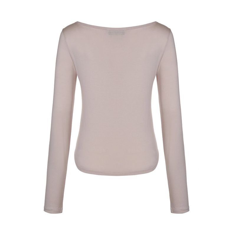 Airy Long Sleeve Tee – Dark Whisper [BEIGE]