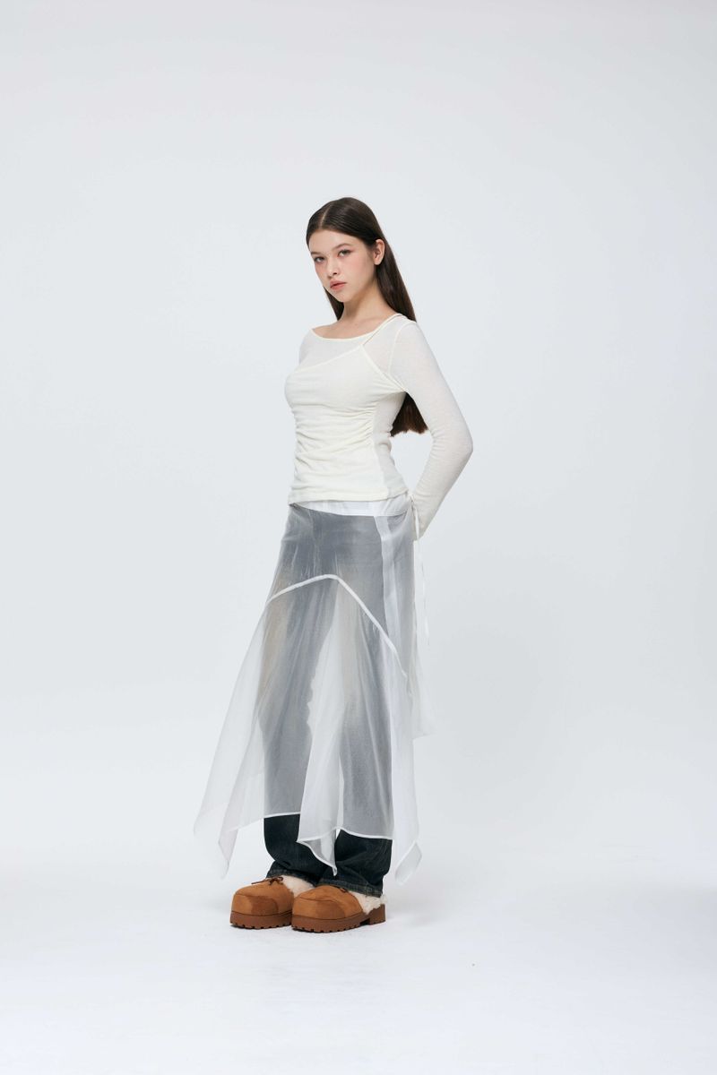 MUREN SHIRRING TOP / IVORY