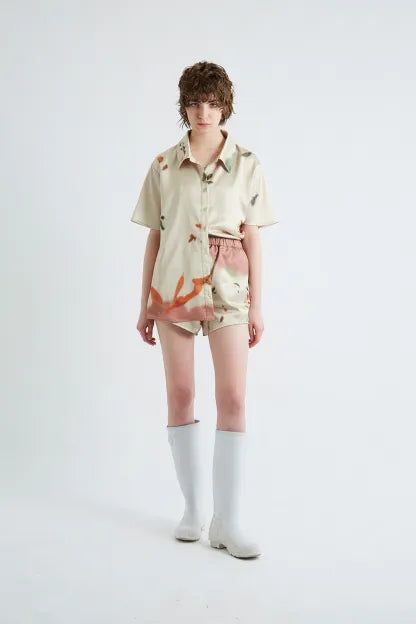 Leaf Satin Short Pants 