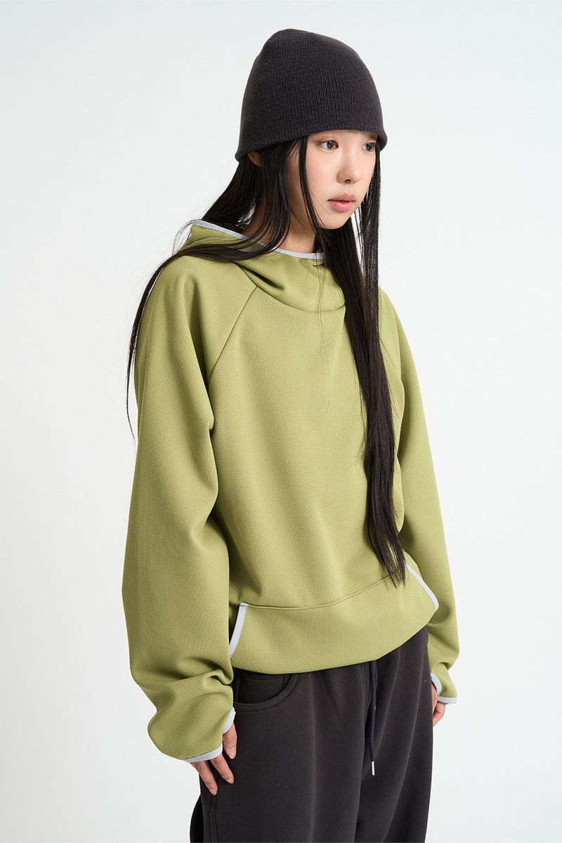 Raucohouse（ラウコハウス）の「Carmine waffle hood sweat long sleeve（Tops）」