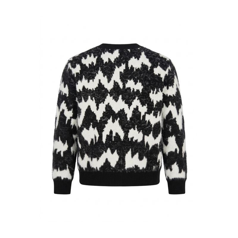  Black & Ivory Pattern Cardigan
