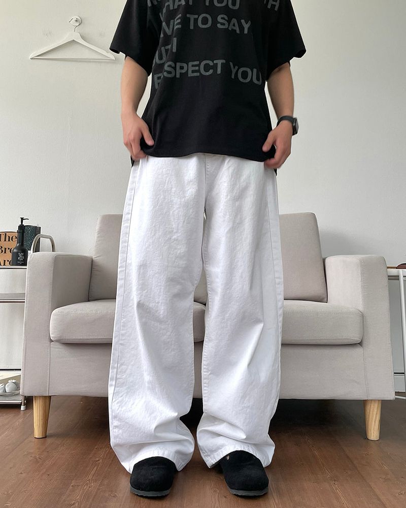 Basic Cotton Wide Pants 4C