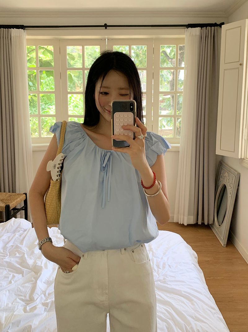 [MADE] Weare Ribbon Puff Blouse
