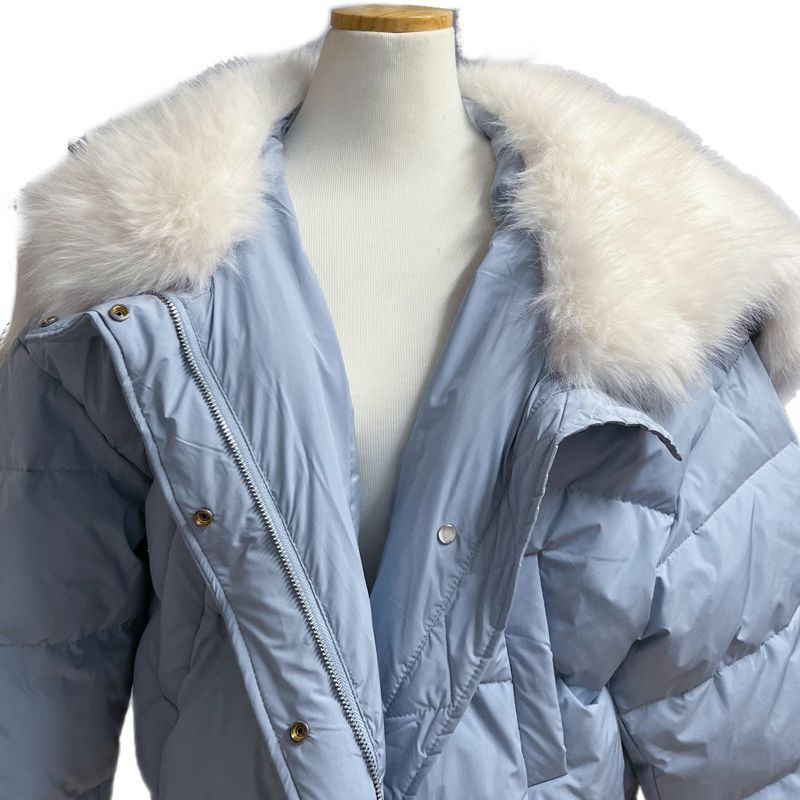 Ice Bloom Fur-Collar Duck Down Short Puffer