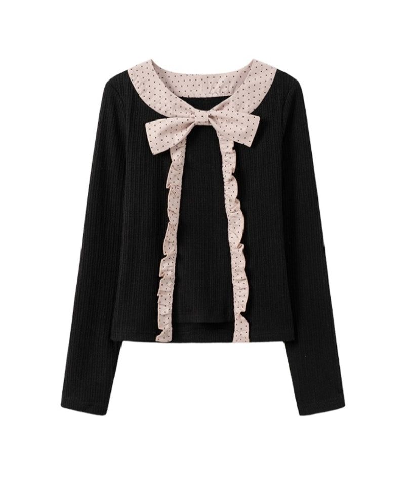 Cozy&Kitsch（コージーアンドキッチ）の「クロエフリルリボンニットトップ 233379659（トップス）」