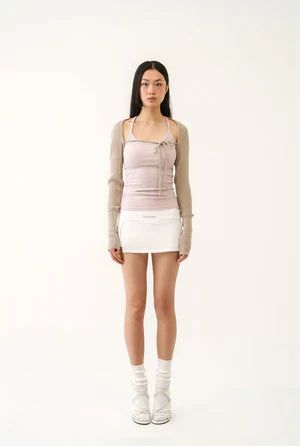 【即日発送】Athletic slit skirt - white 