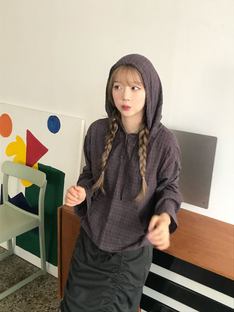 Appealing check hoodie