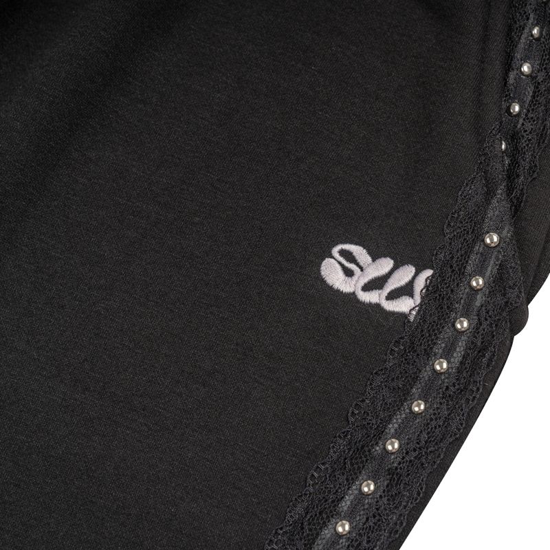 LACE STUD JOGGER PANTS - BLACK