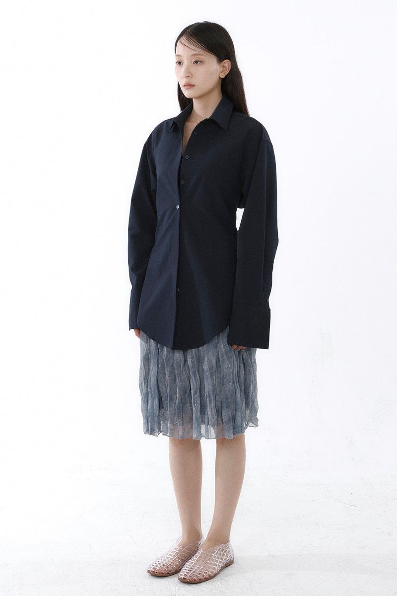 BACKLESS SHIRT_NAVY