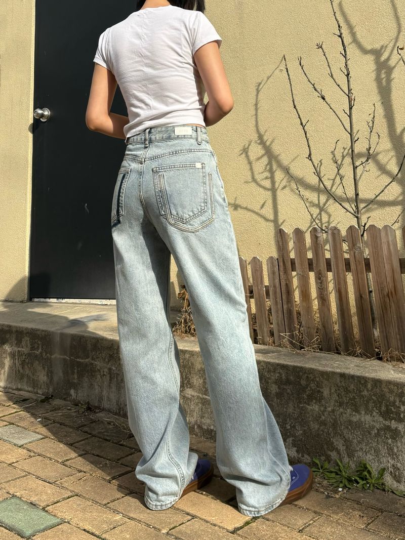 CLASSIC LOOK SEMI WIDE DENIM PANTS code 18101