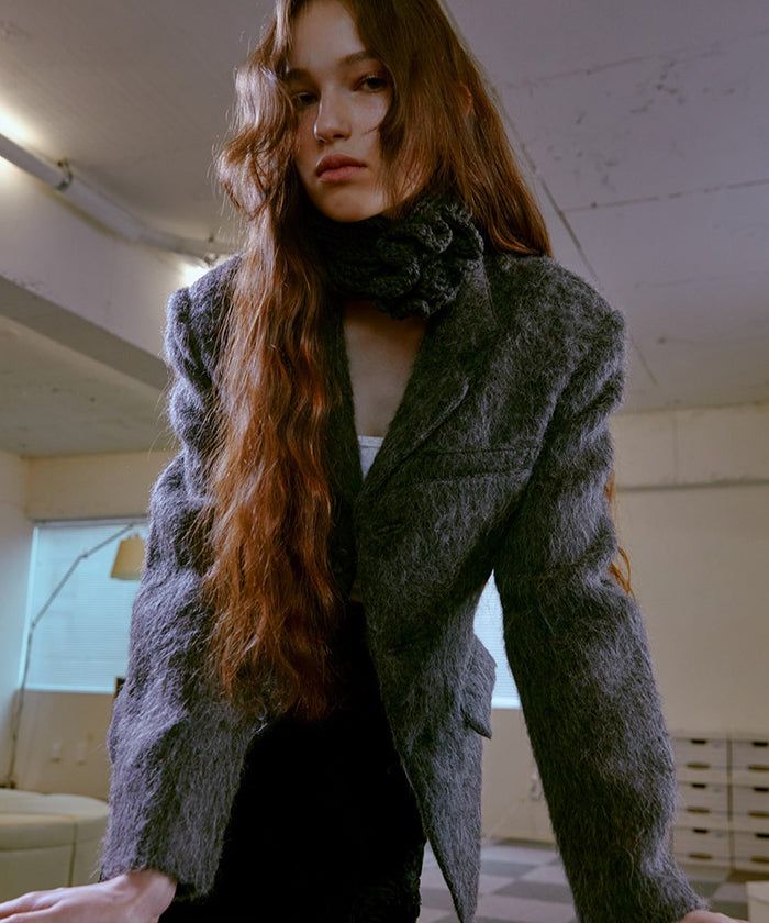 Alpaca Oversize Jacket (GRAY)