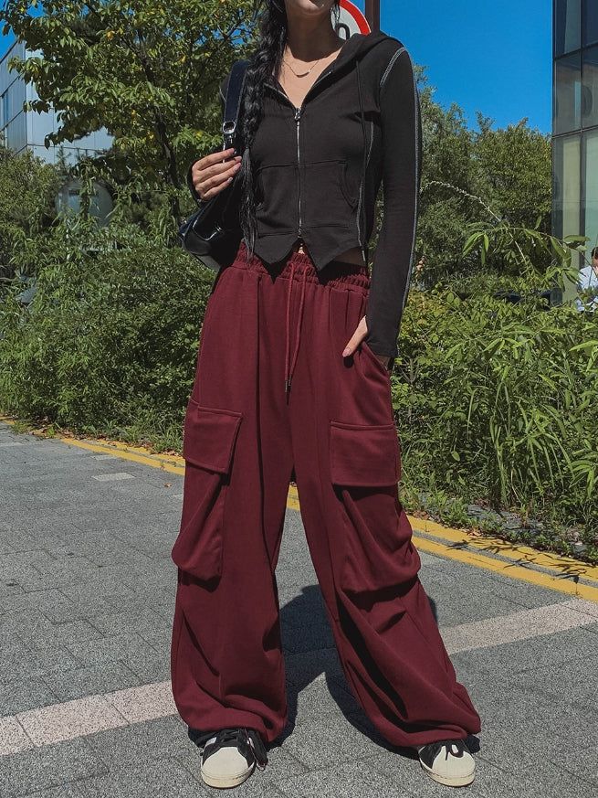 Hack Wide Big Pocket Sweat Cargo Pants