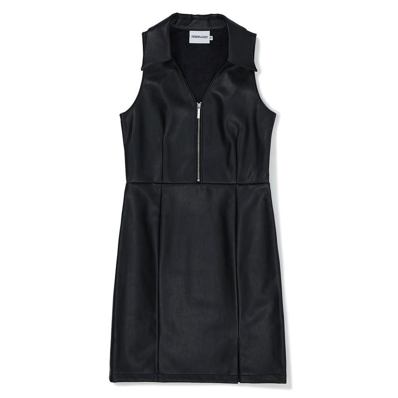 ダイアンレザーミニドレス / Diane Leather Mini Dress [BLACK]