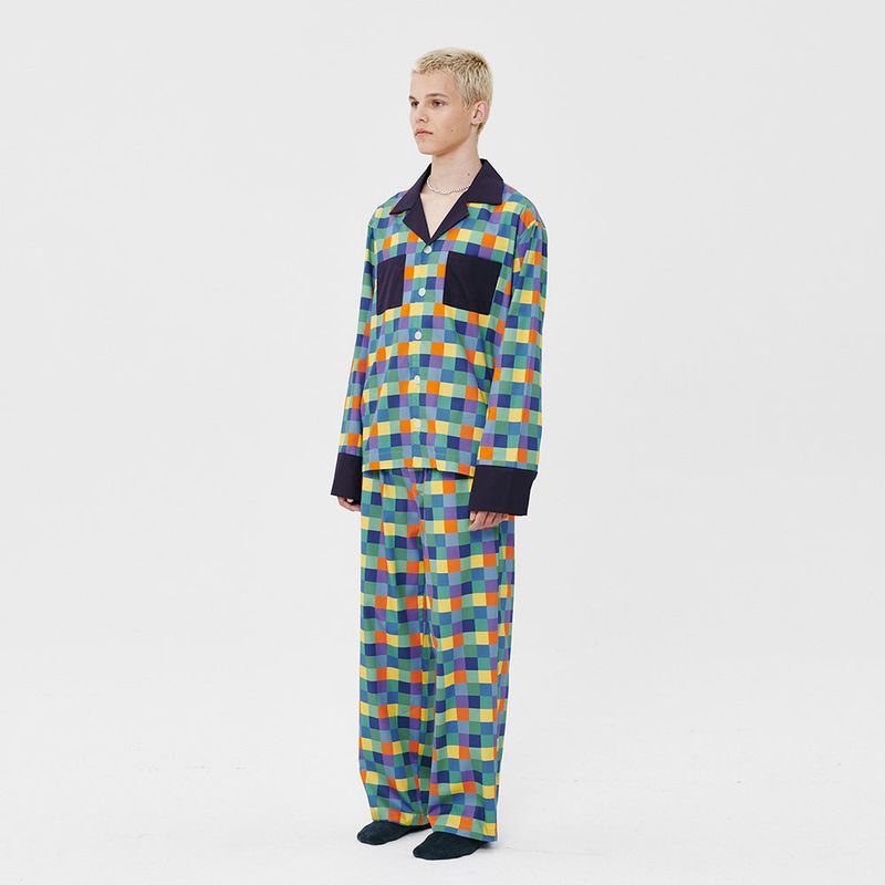 (M) Cheerful Grid PJ Pants