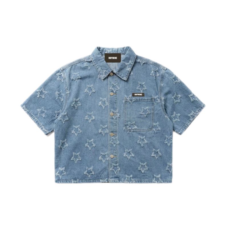 ROYNINE（ロイナイン）の「Blue Star Short Sleeve Denim Shirt（Tops）」