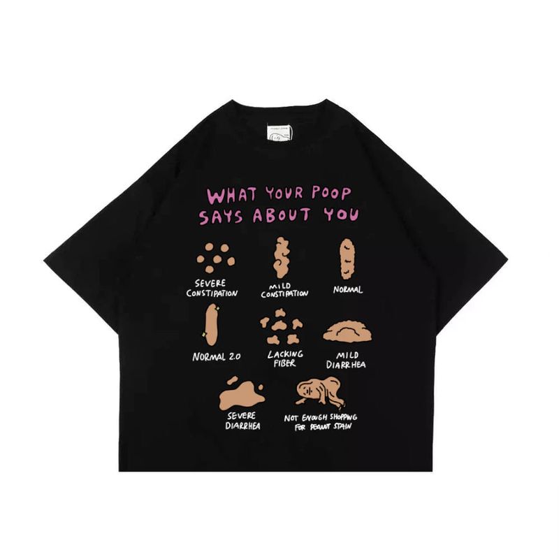 Peanut Stain（ピーナッツ ステイン）の「PEANUT STAIN - Poop ブラック ボクシー Tシャツ（トップス）」