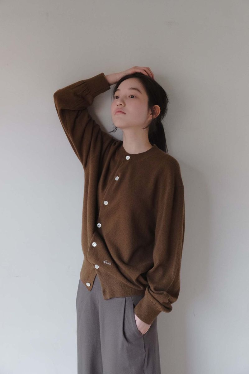 Cash Blend Knit Cardigan (Olive)