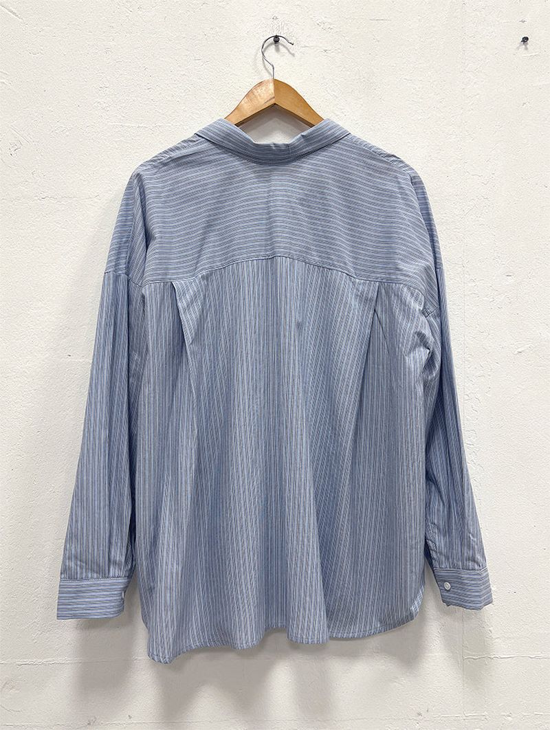 HOMME NECK POINT STRIPE SHIRT