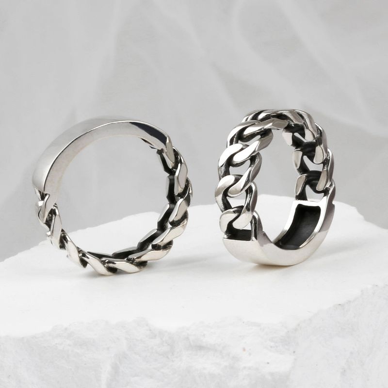 SVR-619 ACE Chan Enhypen Garden AB6IX Jeon Woong Wearing Silver Sliver 925 Minja Plain Chain Silver Ring 7mm