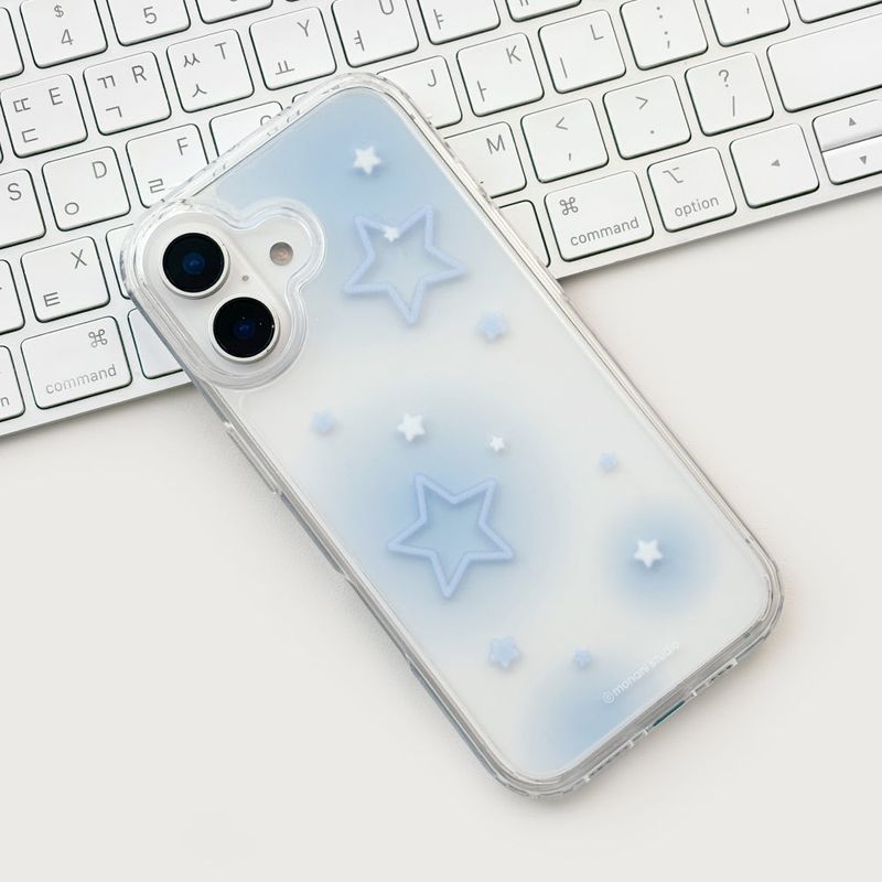 [Gel-hard] Starry night Phone case (Blue) (only case)