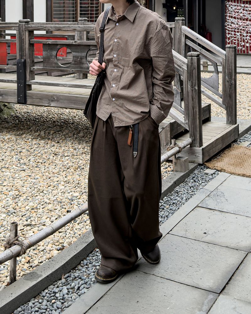 Tia Double-Pleat Wide Slacks