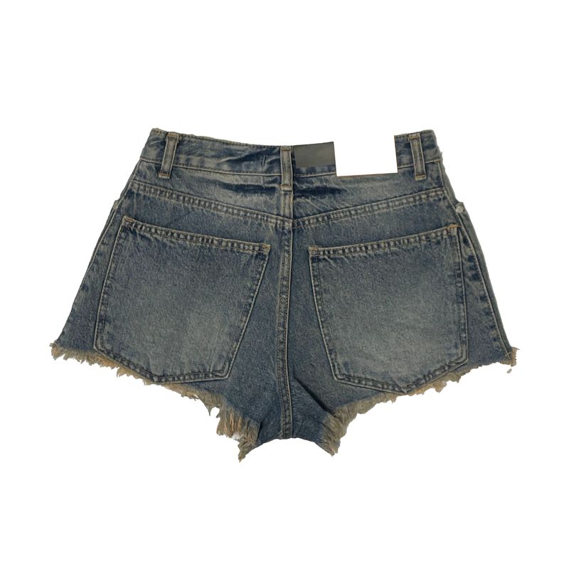 Fringe denim shorts