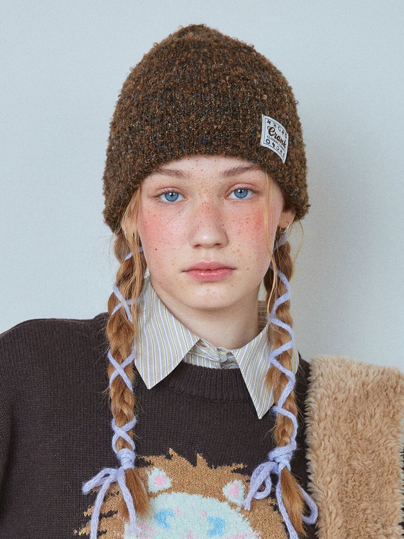 crank（クランク）の「メランジウールビーニー / MELANGE WOOL BEANIE_BR（Hats）」