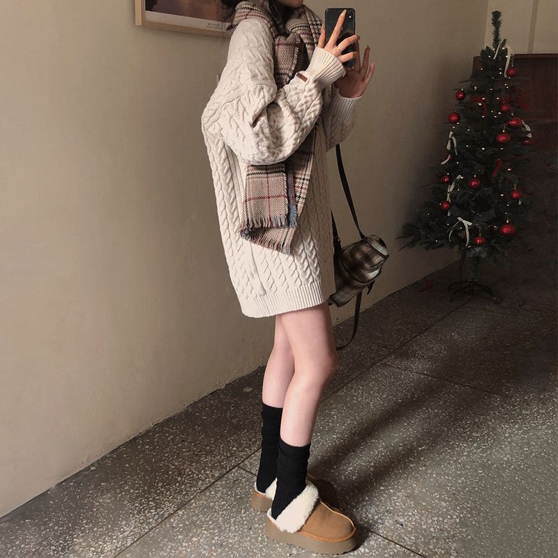 [Belied made/Cuanku] First Love Twisted Cable Knit Dress