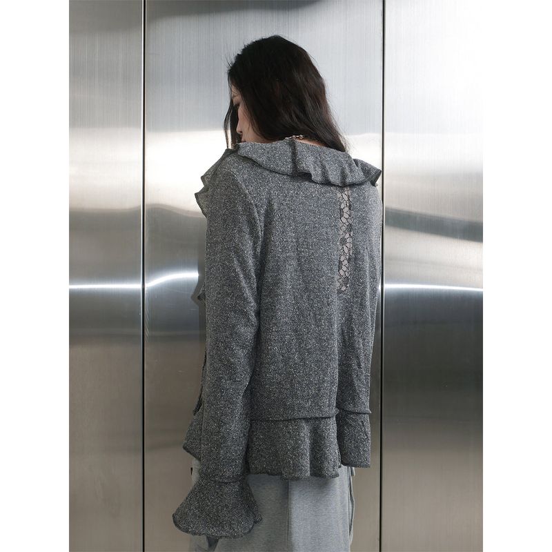 RUFFLE CARDIGAN