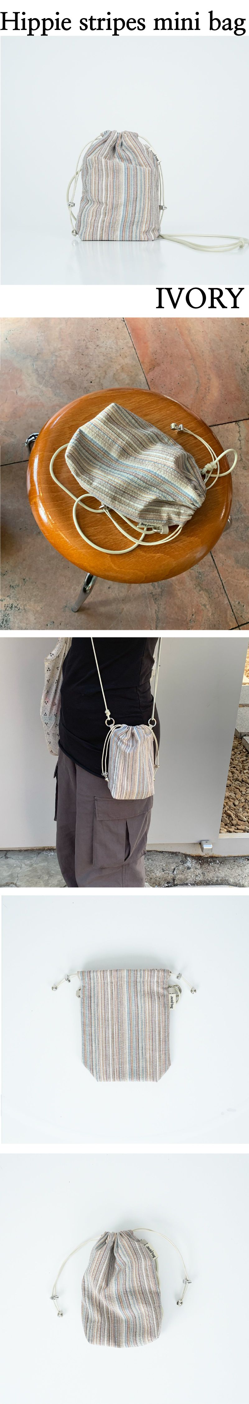 Hippie stripes mini bag IVORY