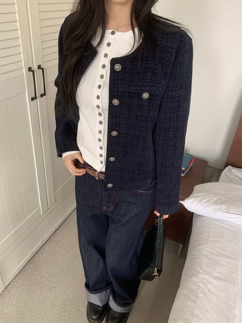 ペニーレッドステッチローワイドデニムパンツ