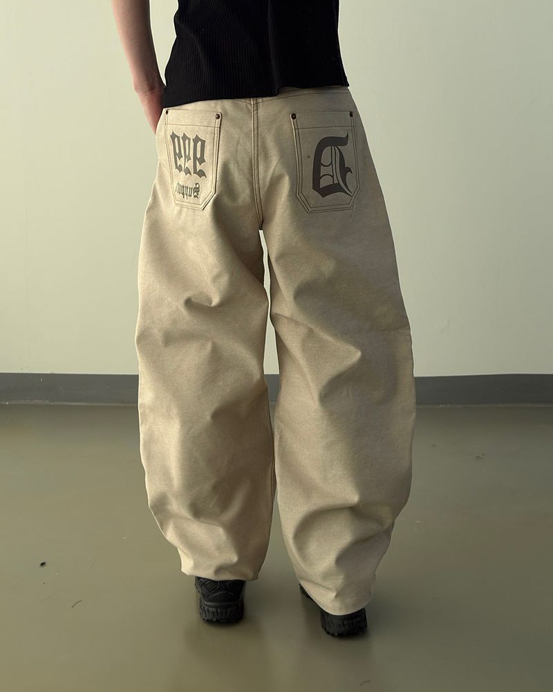 Prime nine wide denim pants
