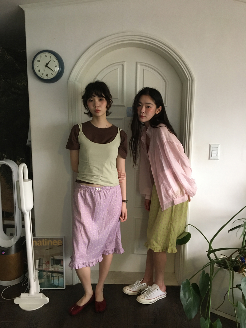 Merry Flower Frill Skirt (2color)