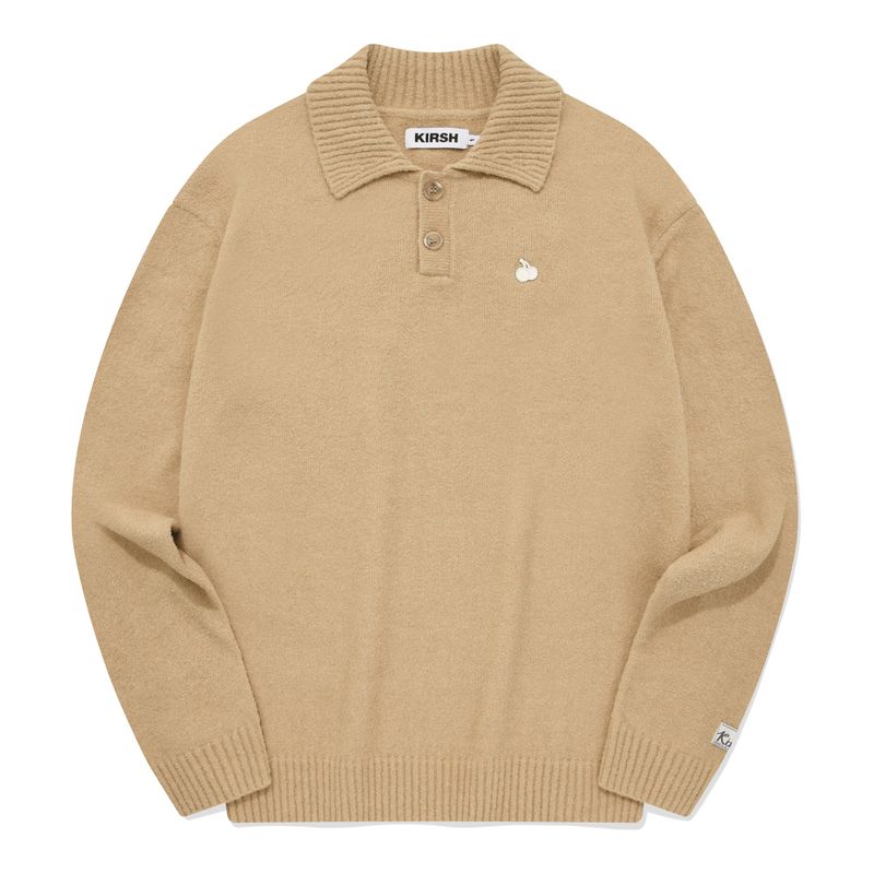 MONO CHERRY MEN COLLAR KNIT[SAND]