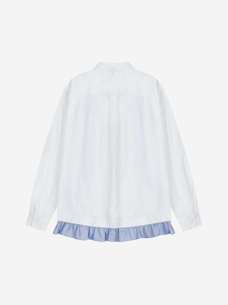 レギュラースナップフリルシャツ(WHITE)