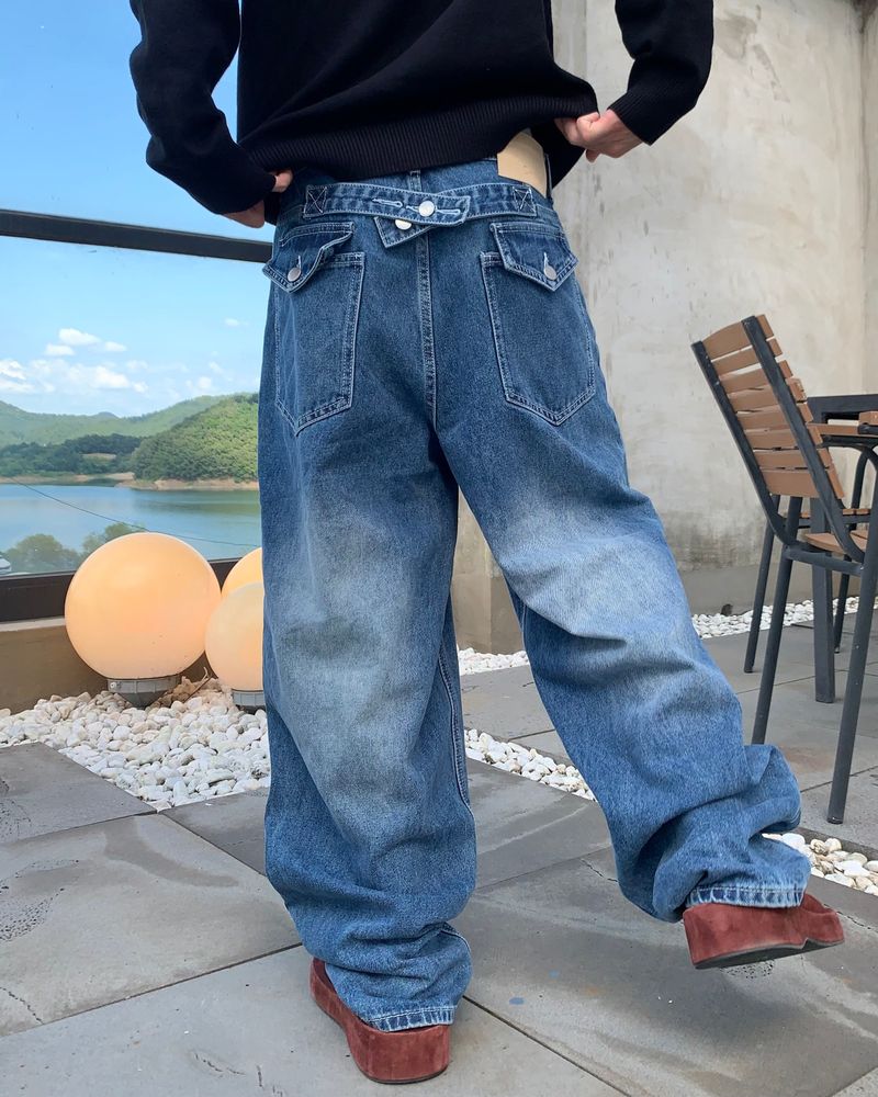 シンチバックバルーンデニムパンツ