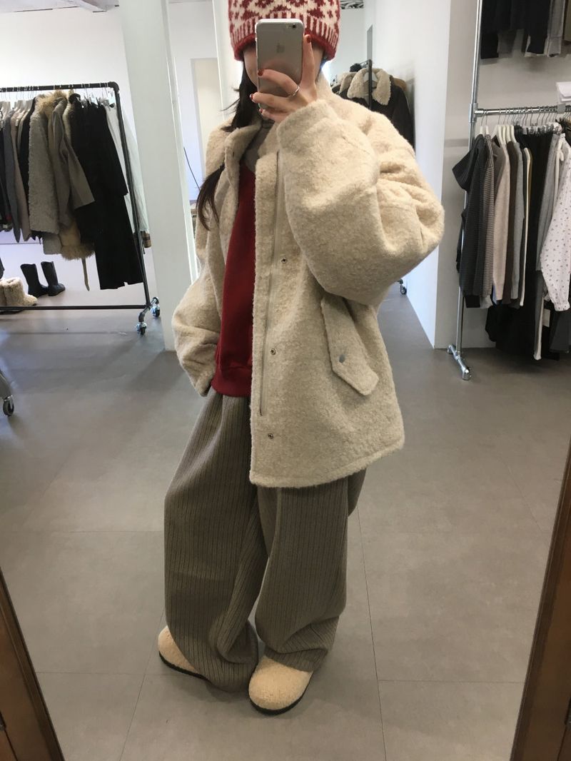 Odd Boucle High Neck Jacket (2color)