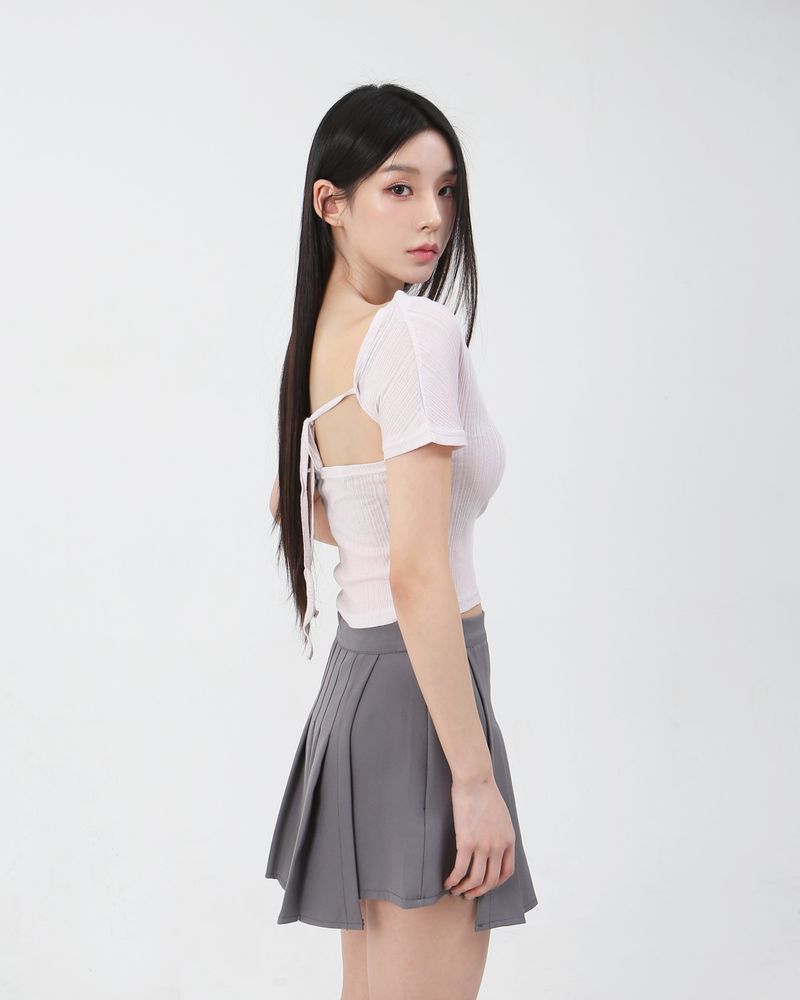 See-Through Ribbon Top Pink
