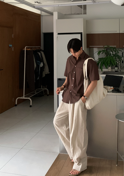 Cool Basic Semi-Over Short Sleeve Shirt
